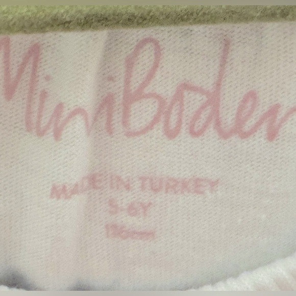 Mini Boden Sz 5/6Y White Star Print Kids Top With Ruffle Collar - Picture 4 of 4